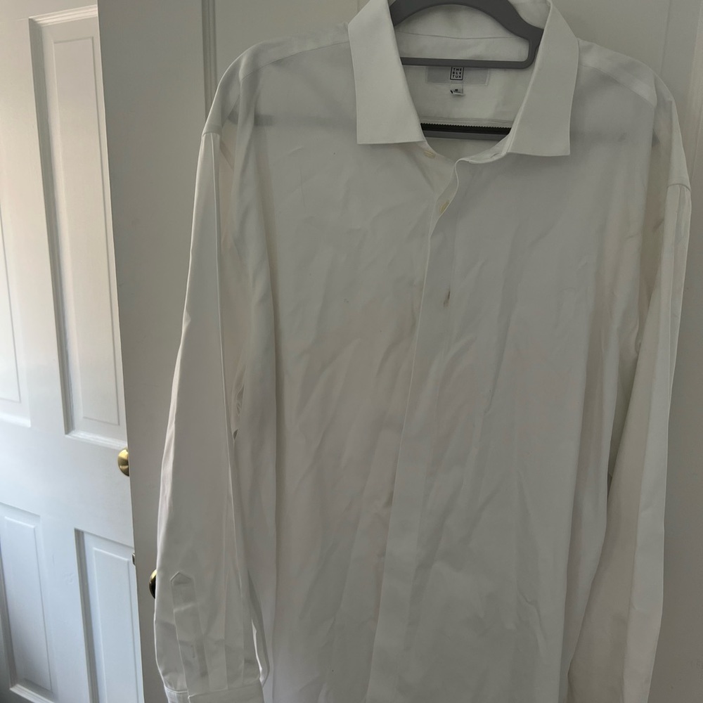 White button down, black tuxedo brand, 18-34/35
